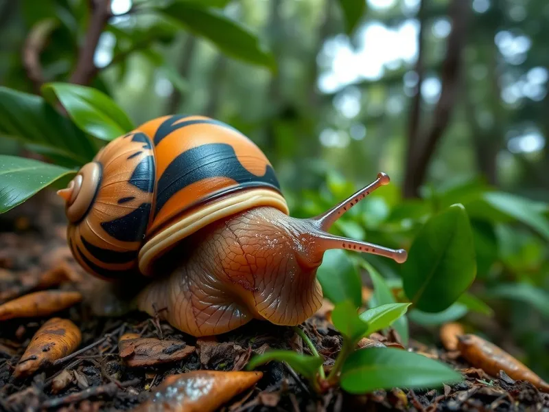 Giant tiger land snail