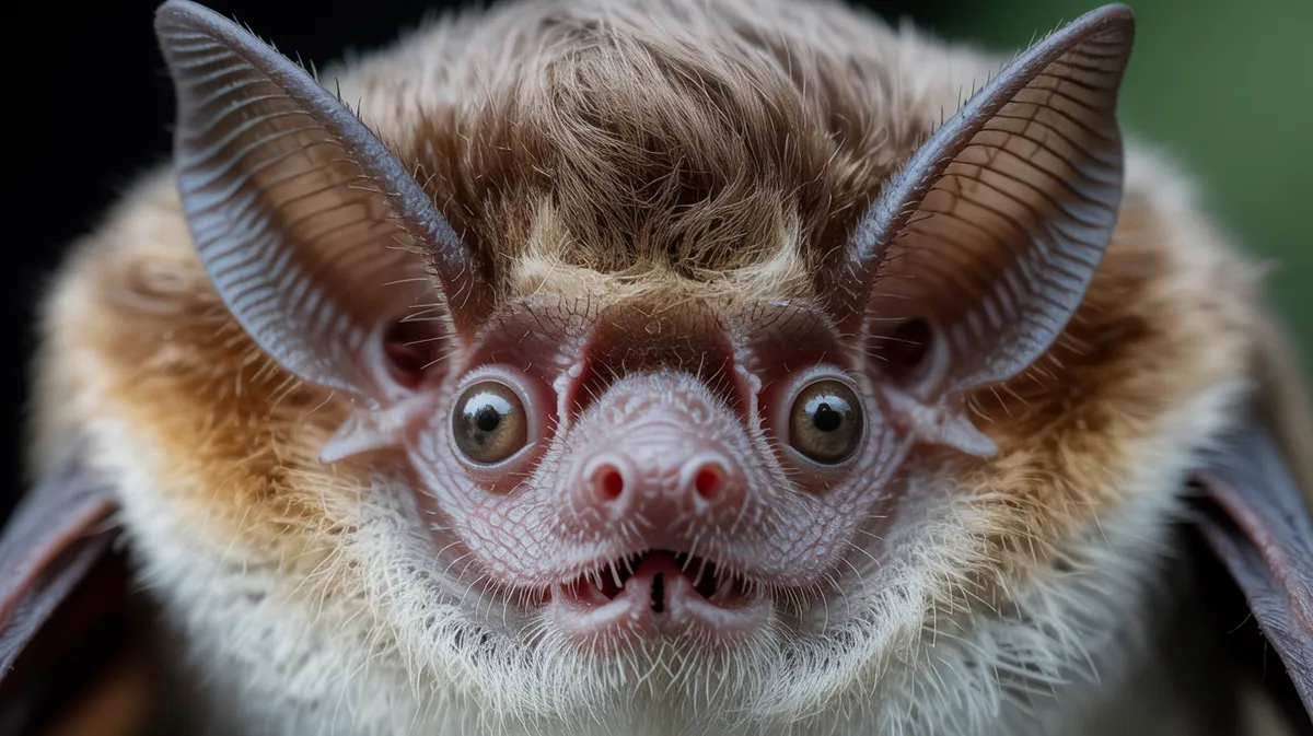 Close-up of a bat's face and eyes