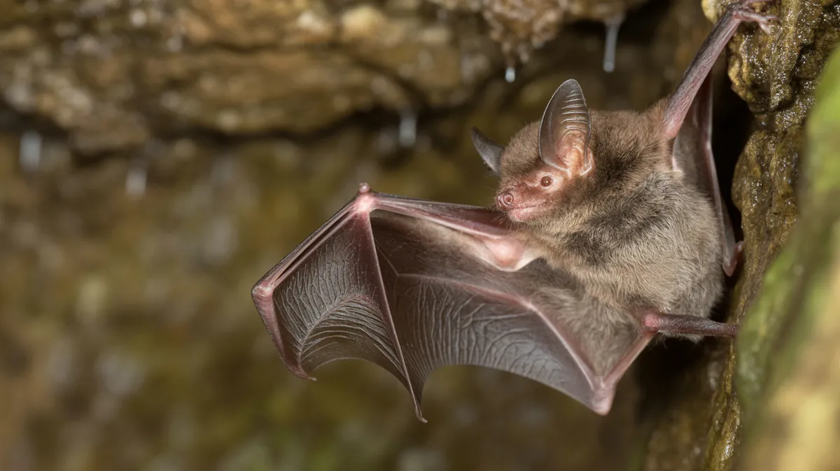 A bat grooming its wing