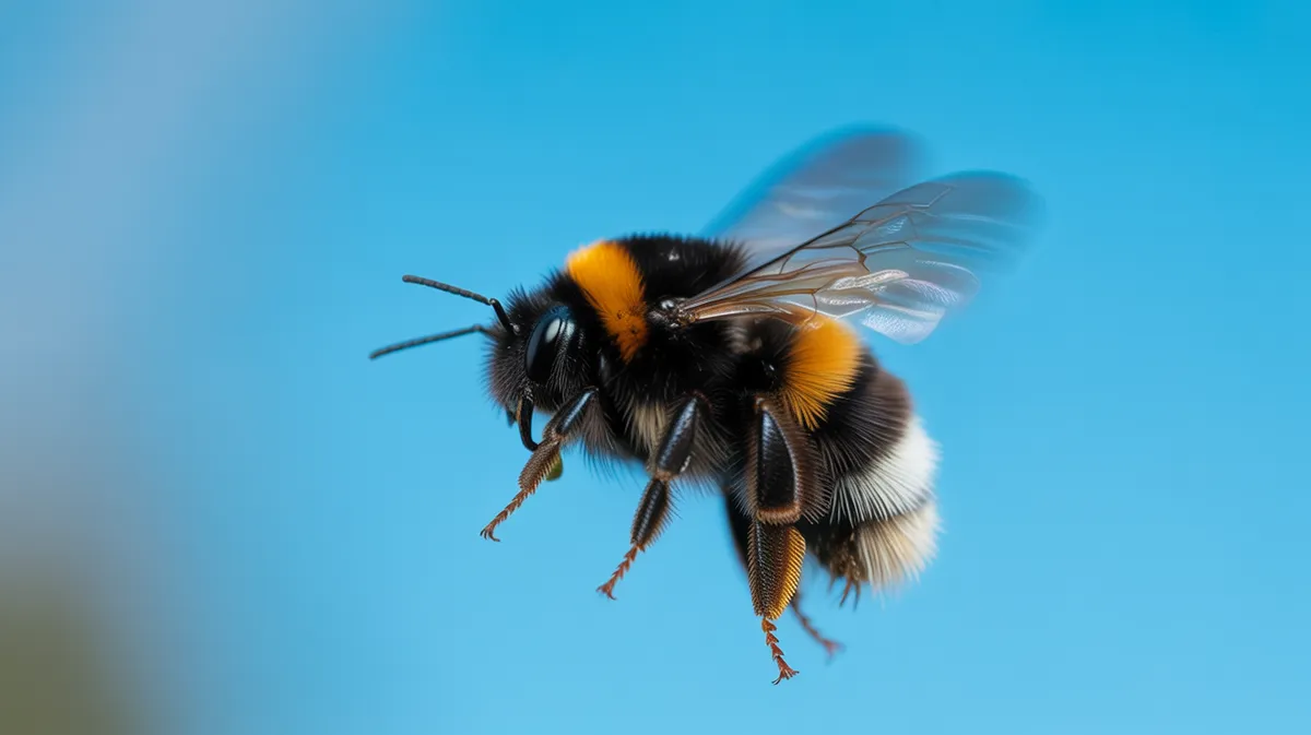 A bumblebee in flight