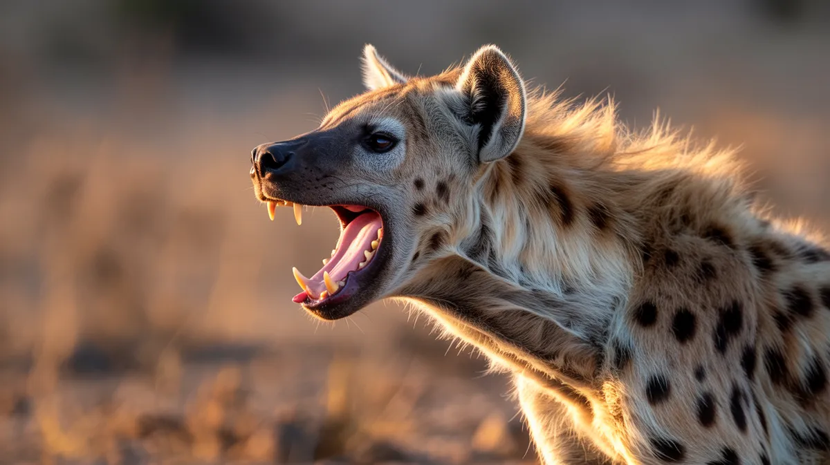 A spotted hyena vocalising