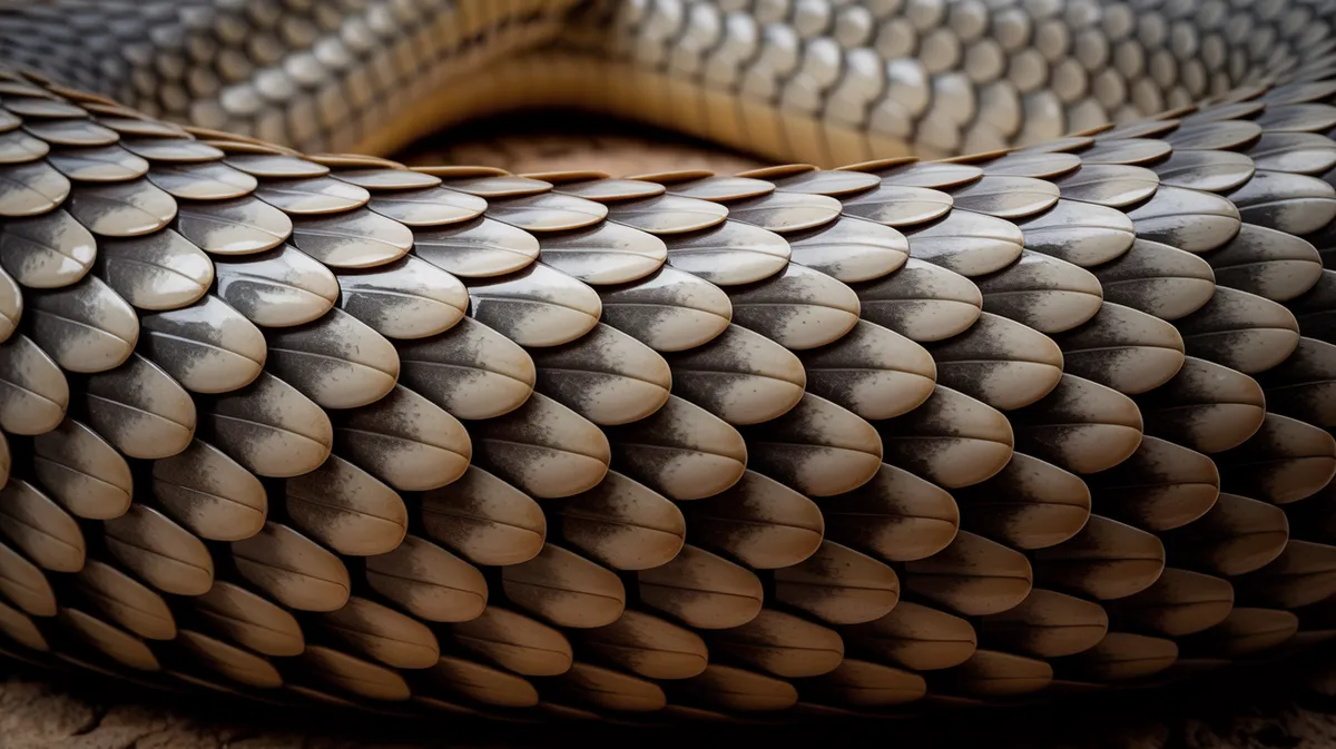 Macro of dry smooth snake scales
