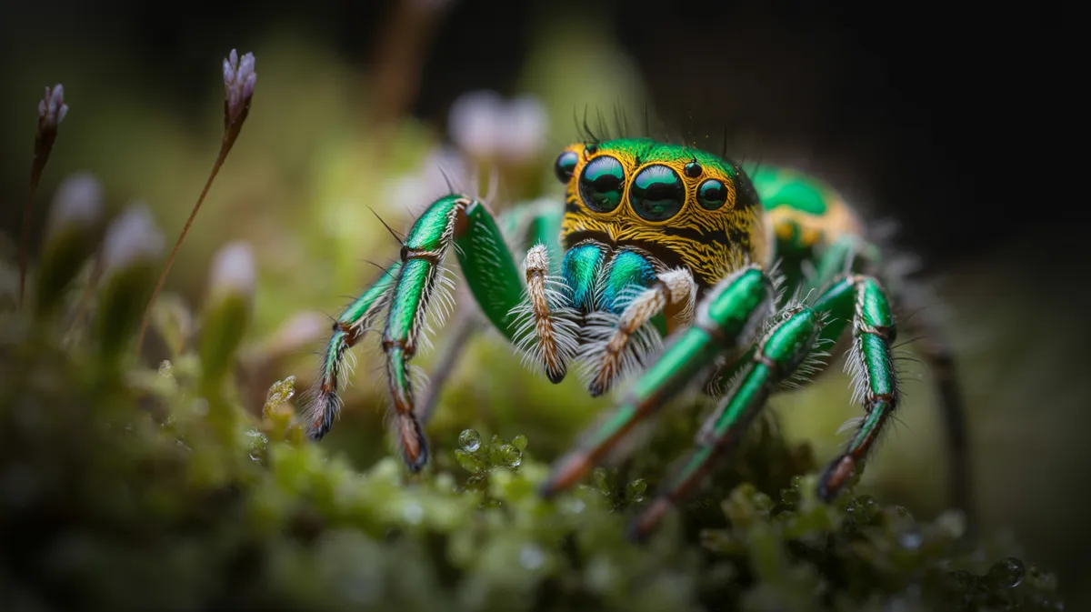 A macro portrait of a spider