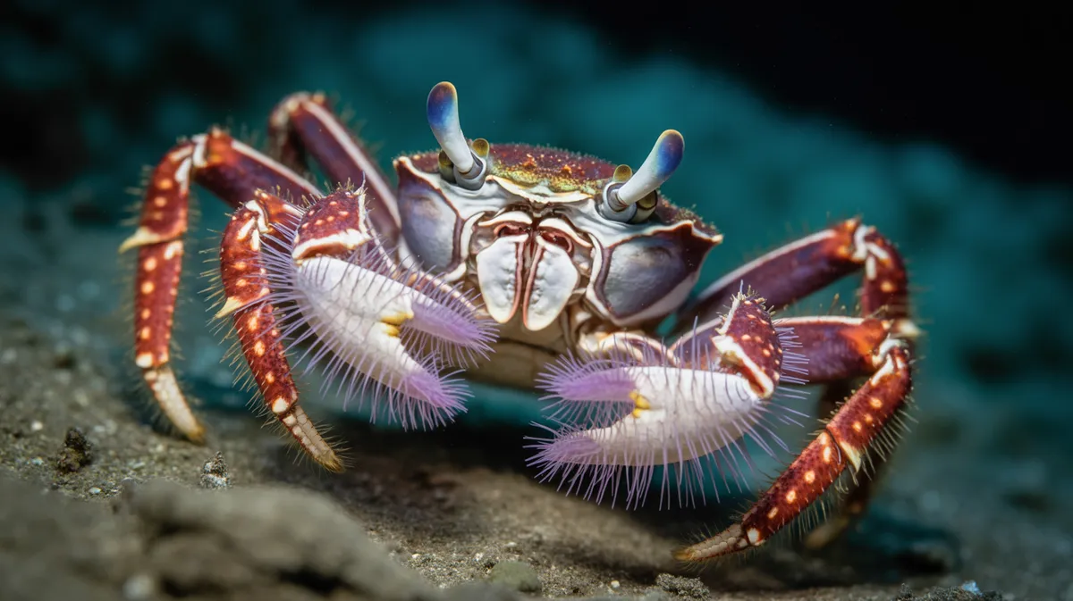 A boxer crab brandishing its anemones