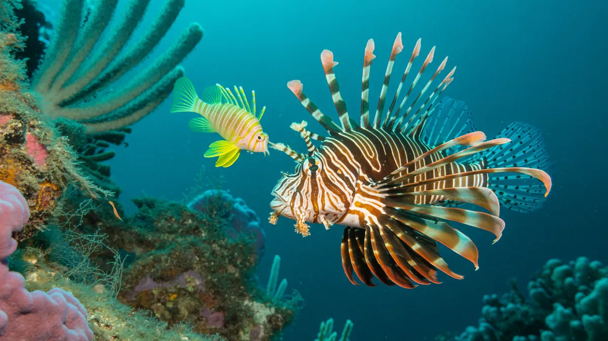 A cleaner wrasse beside a client fish