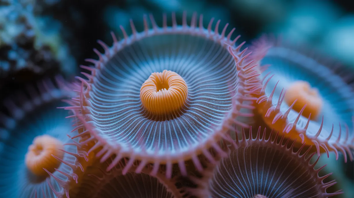 Macro of a single coral polyp