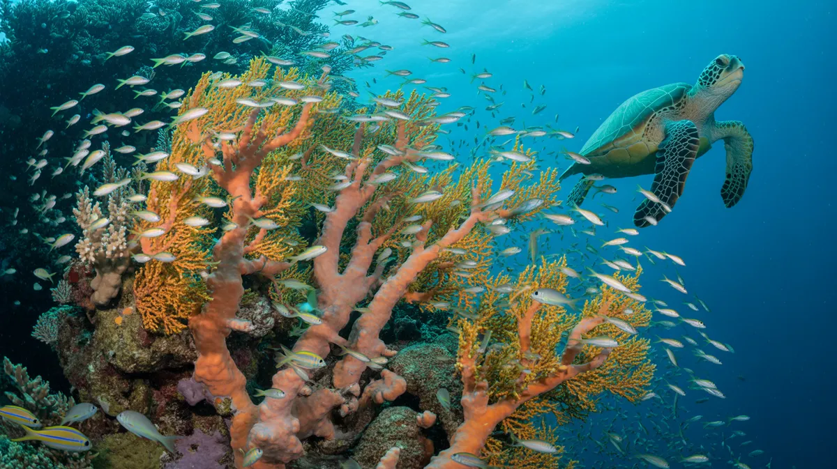 A vibrant healthy coral reef