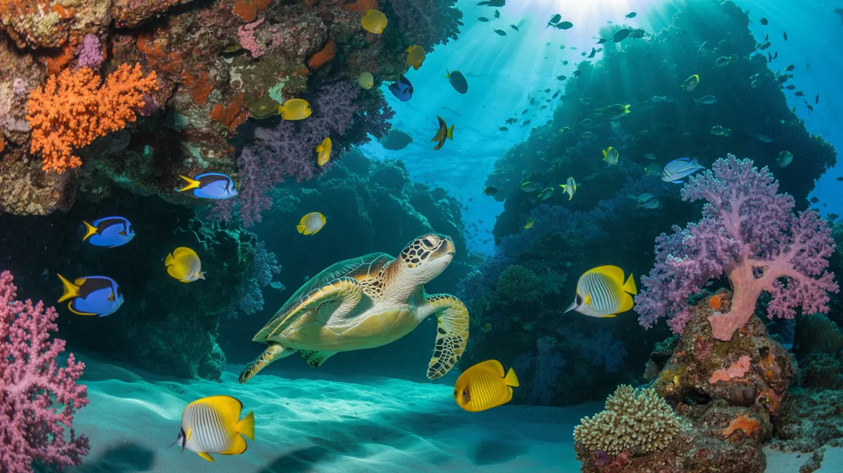 A reef teeming with diverse marine life