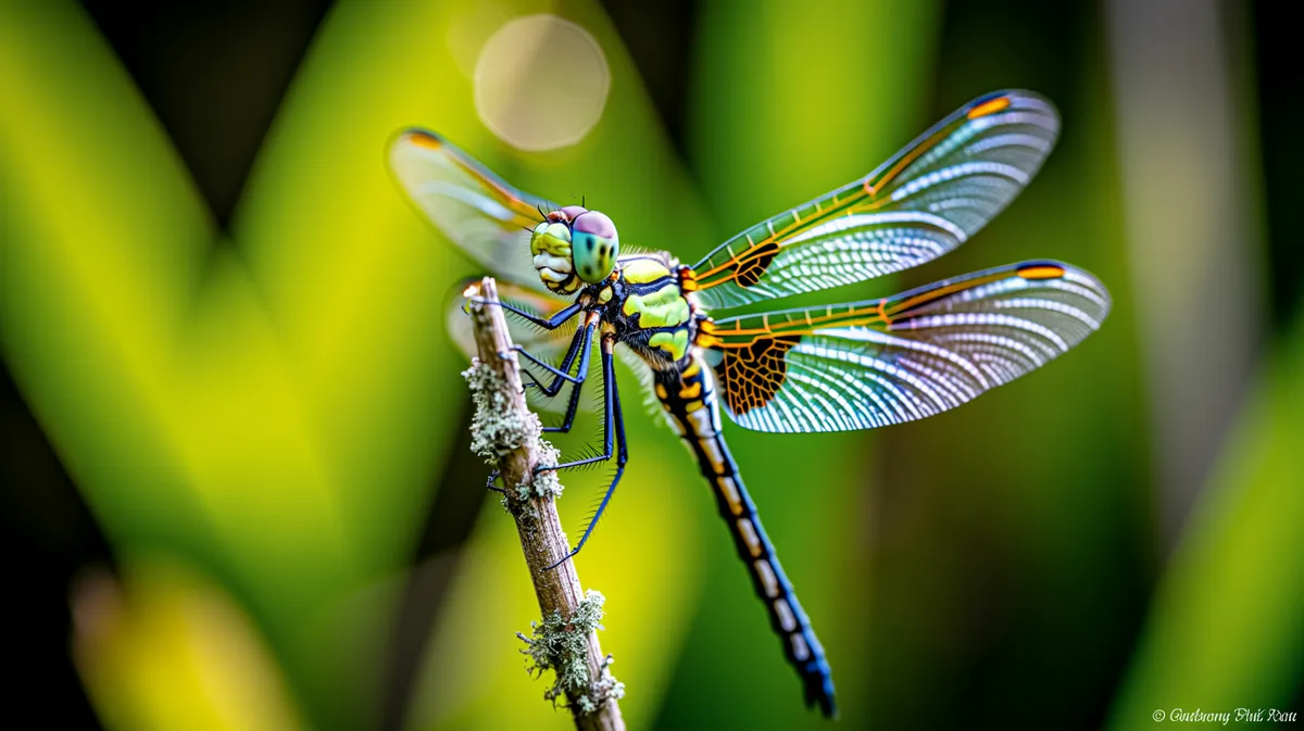 A globe skimmer dragonfly at rest