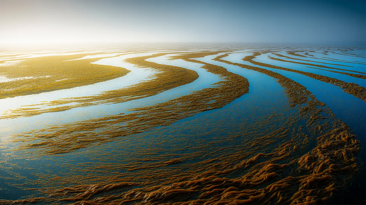 The Sargasso Sea with floating seaweed