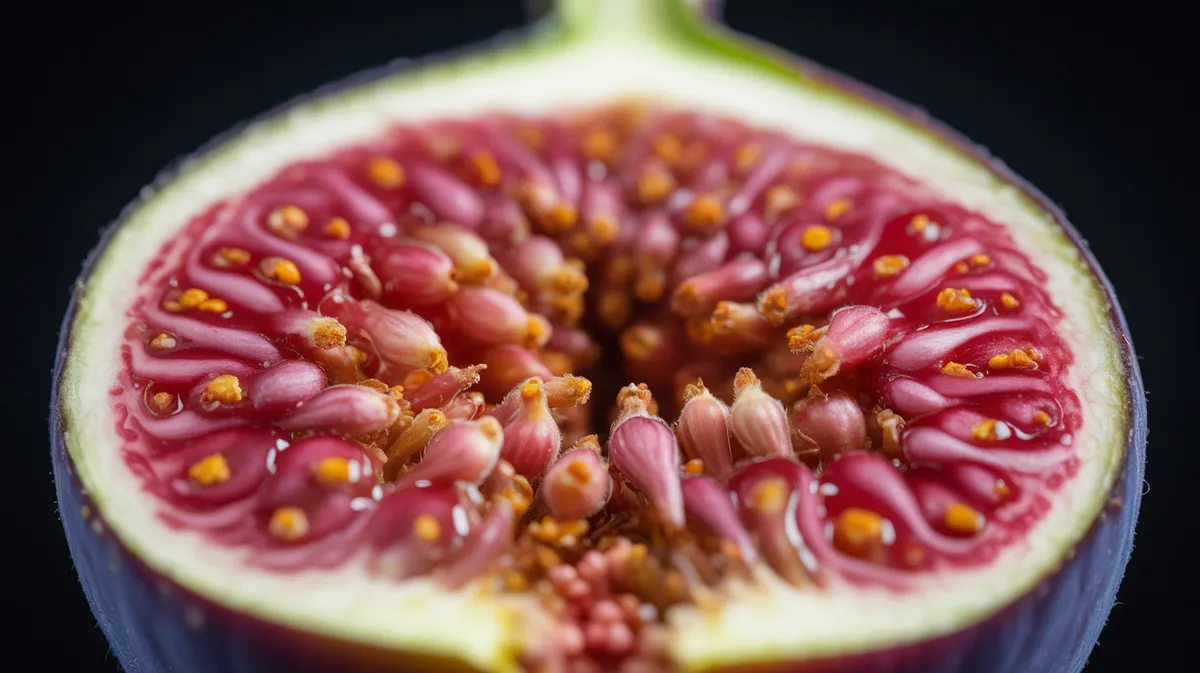 Cross-section of a fig showing flowers inside