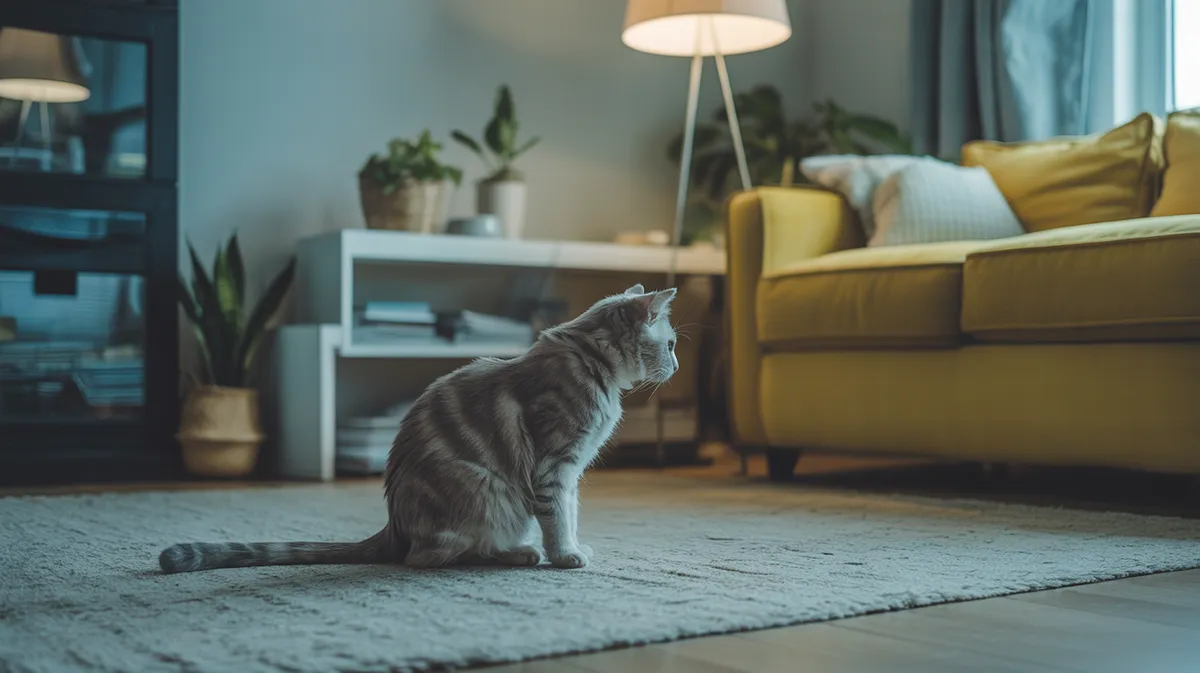 A muted, desaturated room as a cat sees it