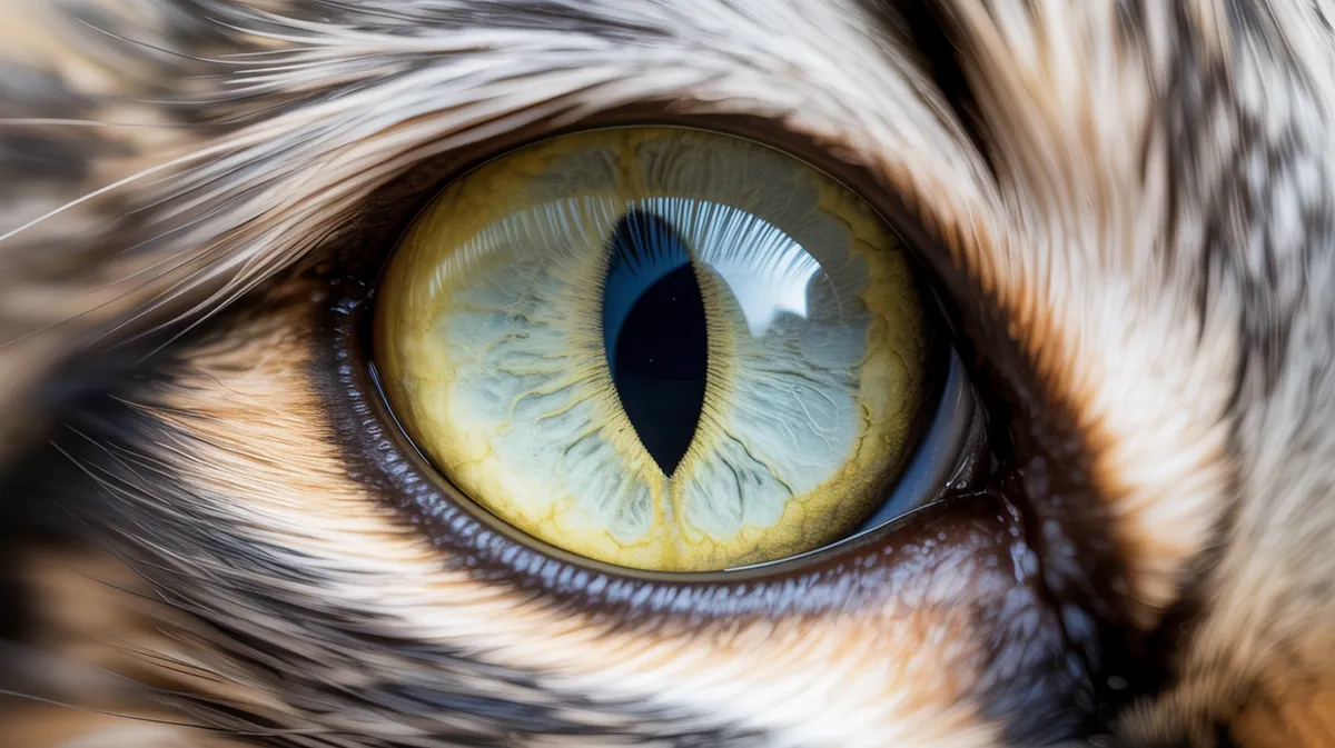 Macro of a cat eye and slit pupil