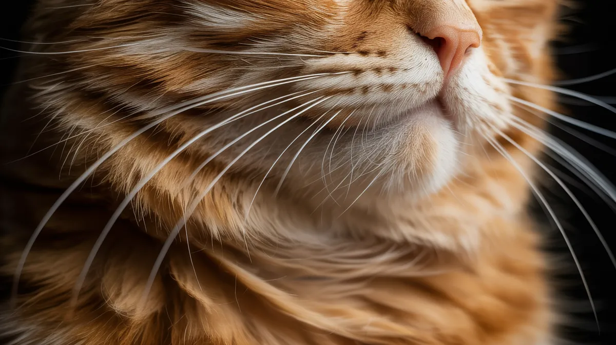 Close-up of a cat's whiskers