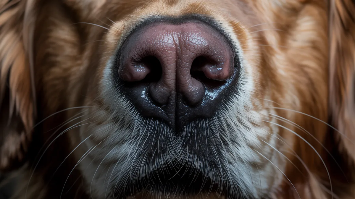 Extreme macro of a dog's wet nose