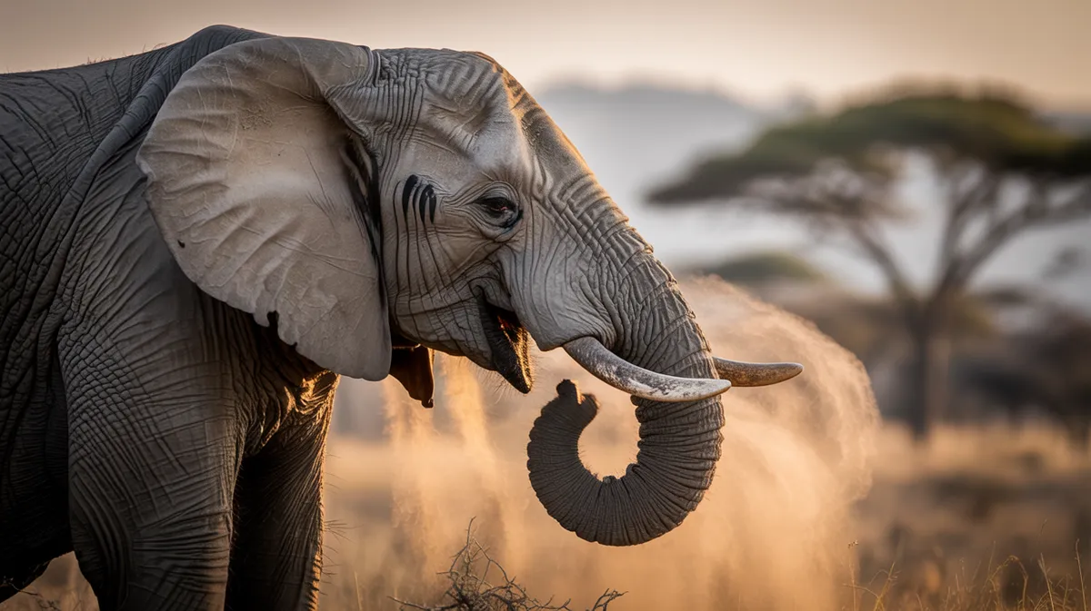 An elephant making a deep rumble