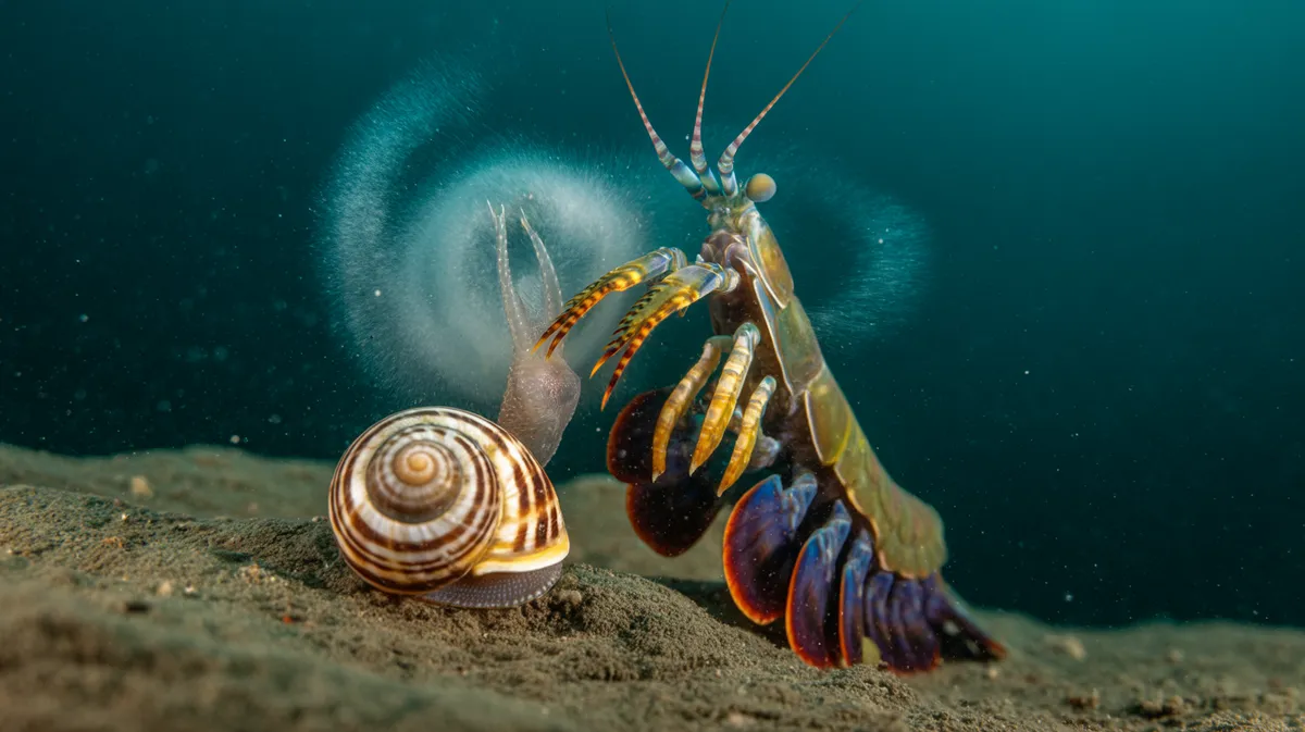 A mantis shrimp striking with its club