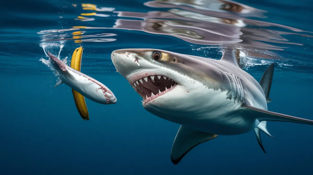 A shark at the moment of attack