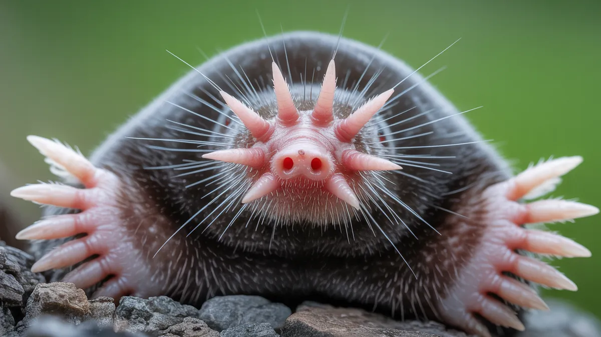 Macro of the star-nosed mole's 22 tentacles
