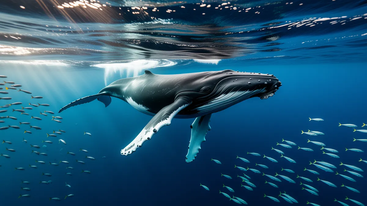A humpback whale on migration