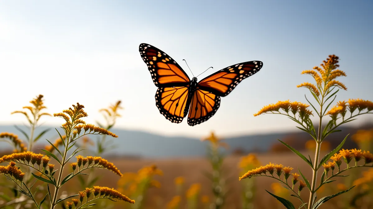 A monarch butterfly in flight