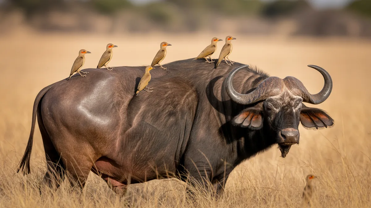 Oxpeckers and Buffalo: Africa’s Cleanup Crew