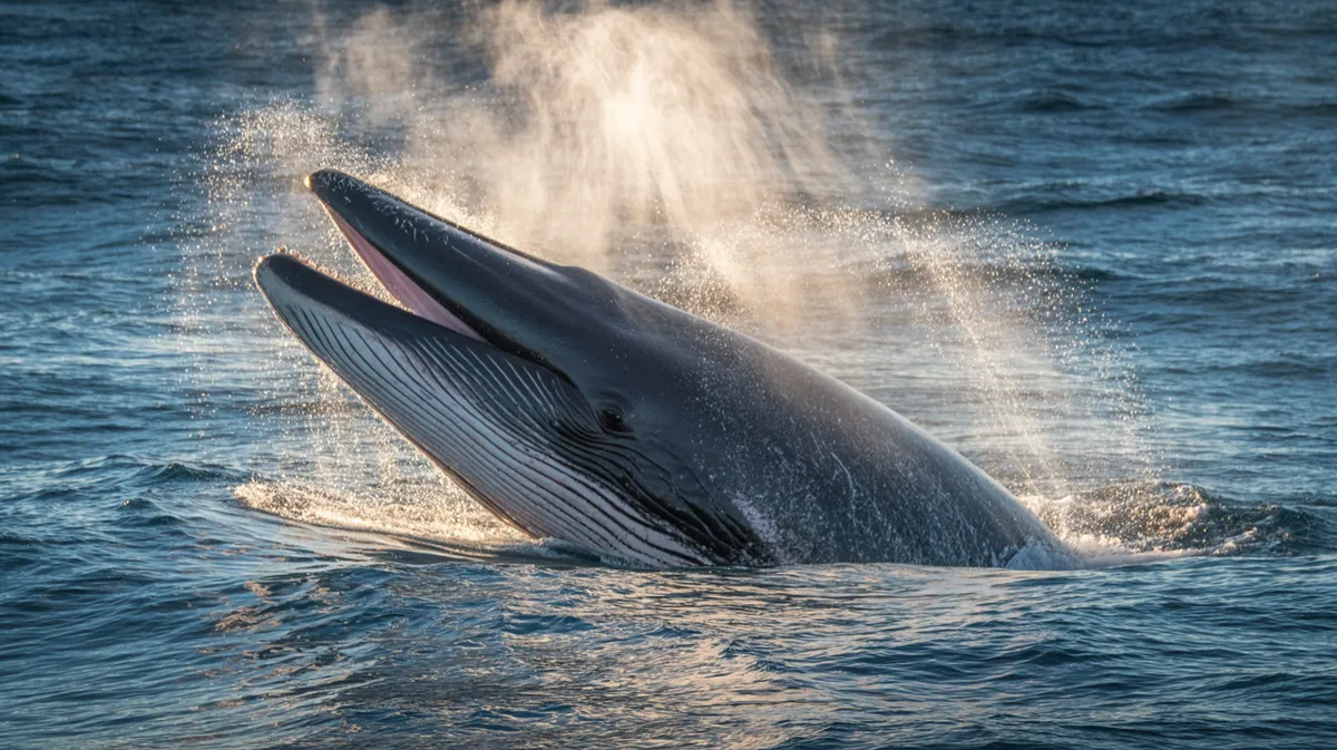 A fin whale lunge-feeding