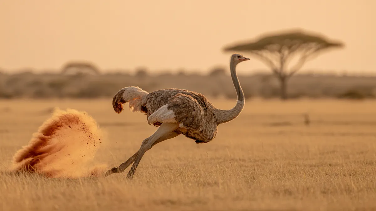 An ostrich running