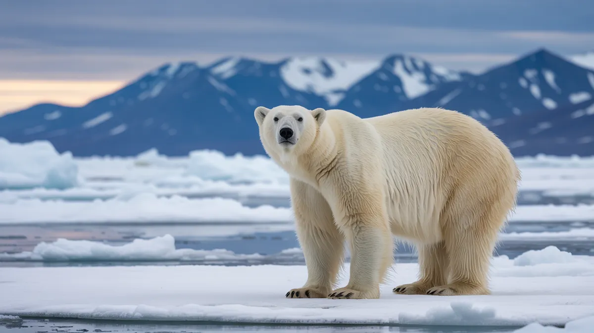 A polar bear on sea ice