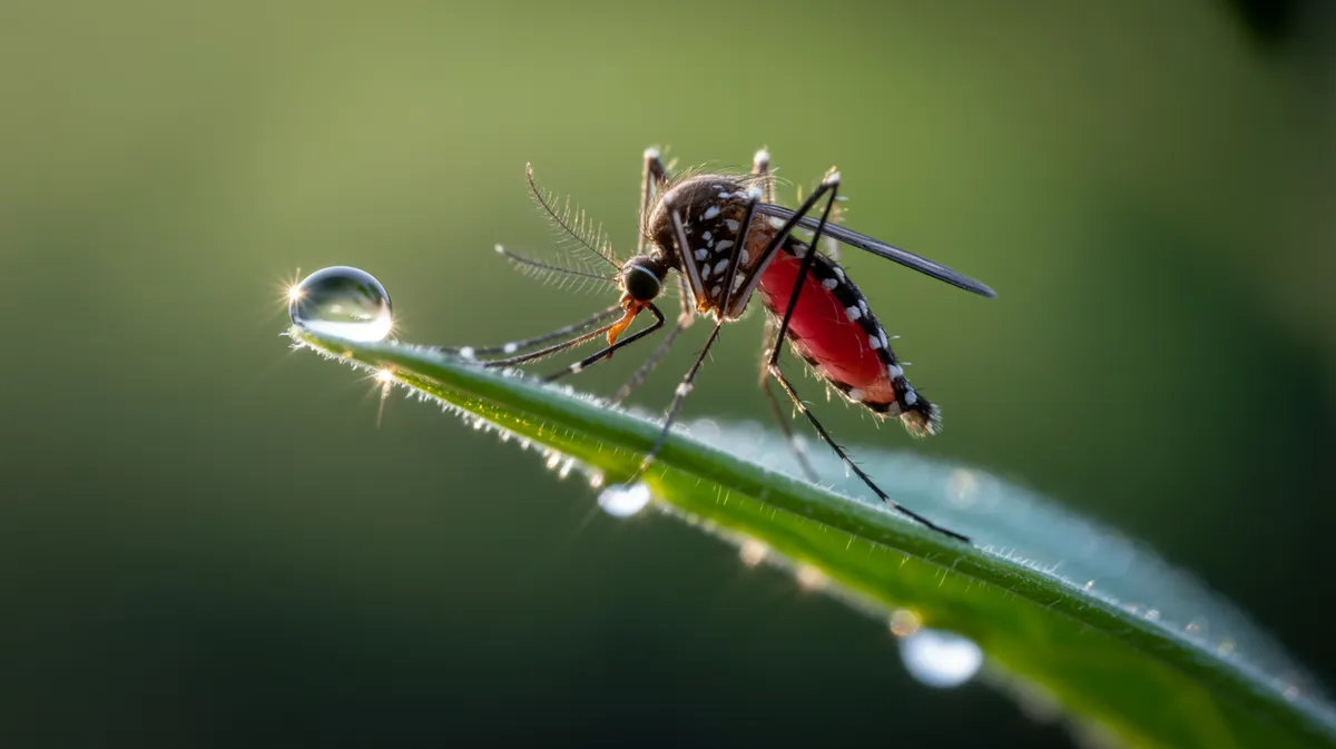 A mosquito on a leaf