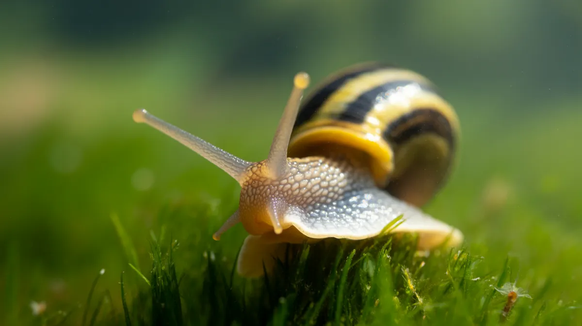 A freshwater snail on a plant
