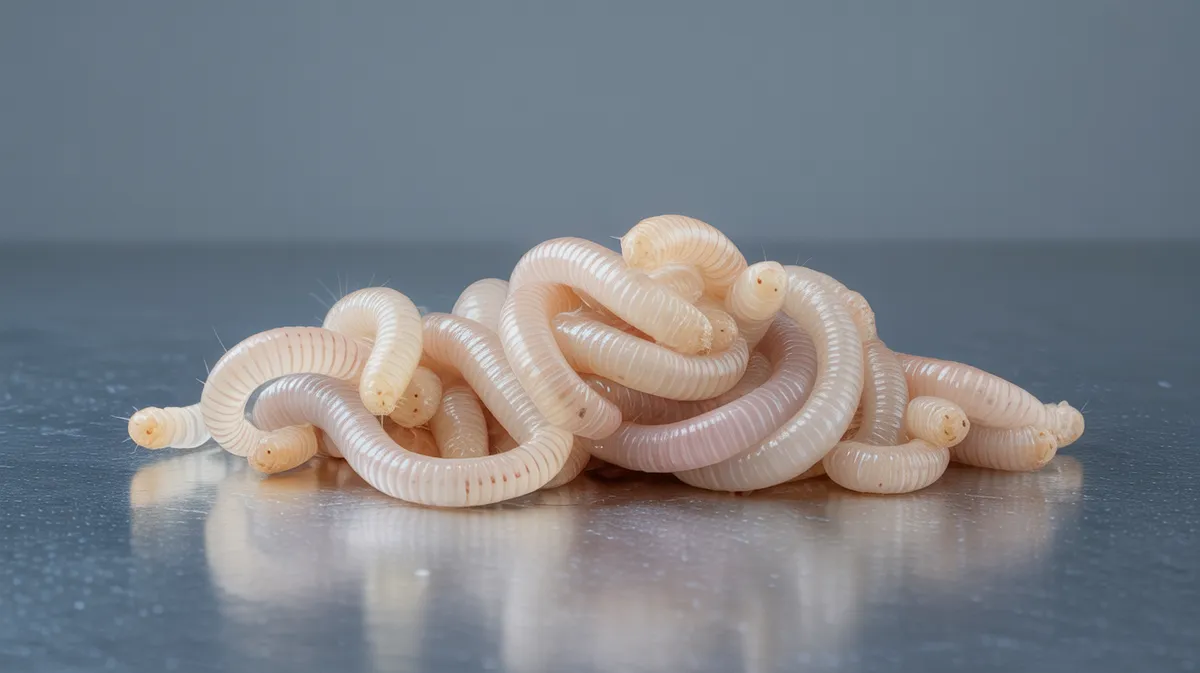 Roundworms on a neutral background