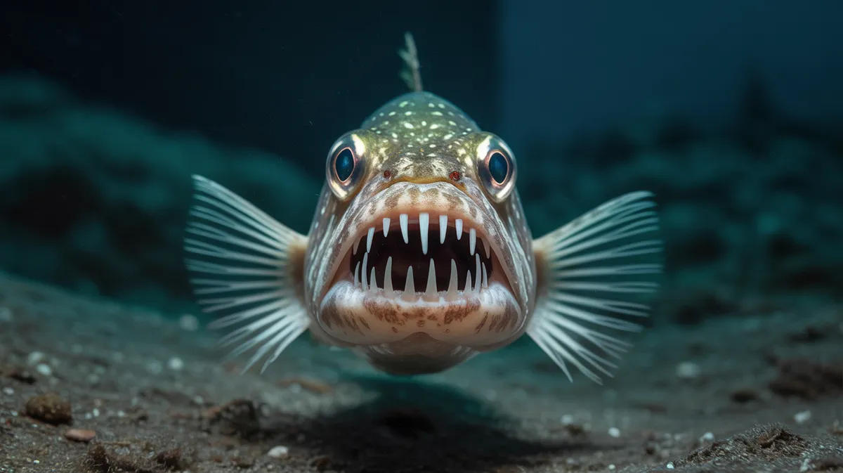 A fangtooth fish in the deep