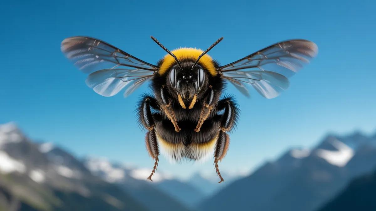 A bumblebee in flight