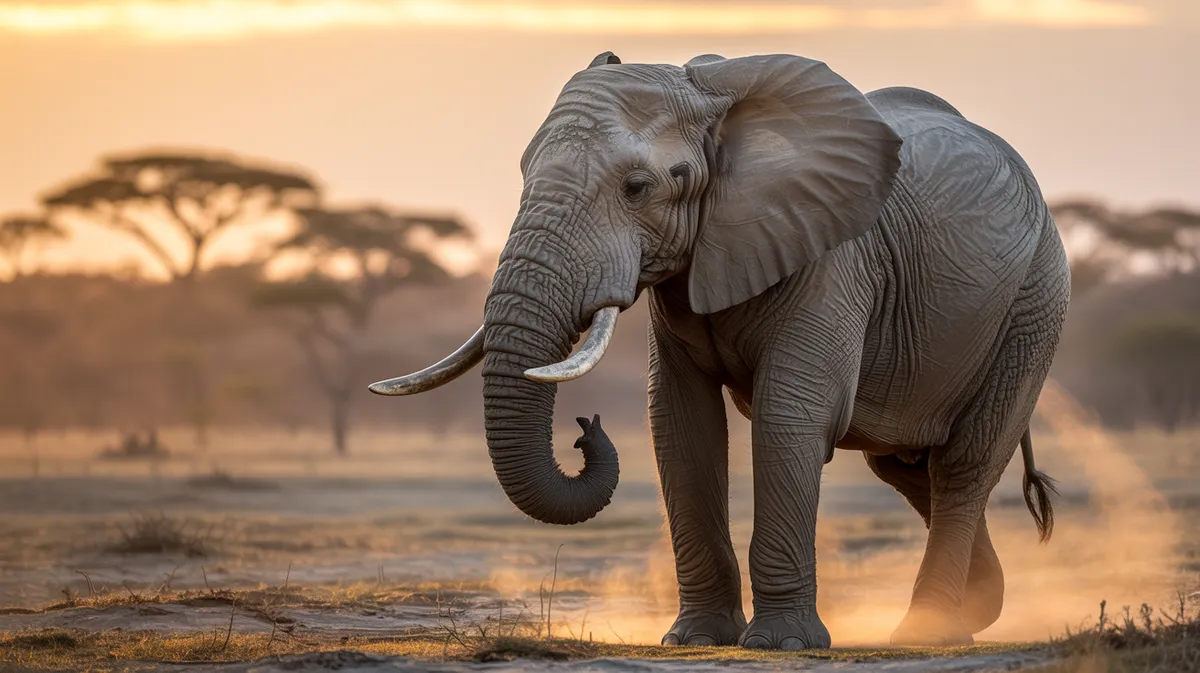 An African elephant rumbling