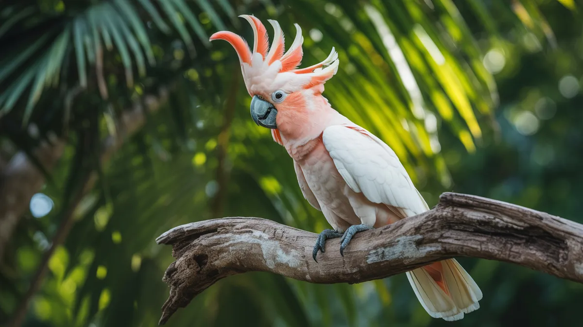 A Moluccan cockatoo screeching