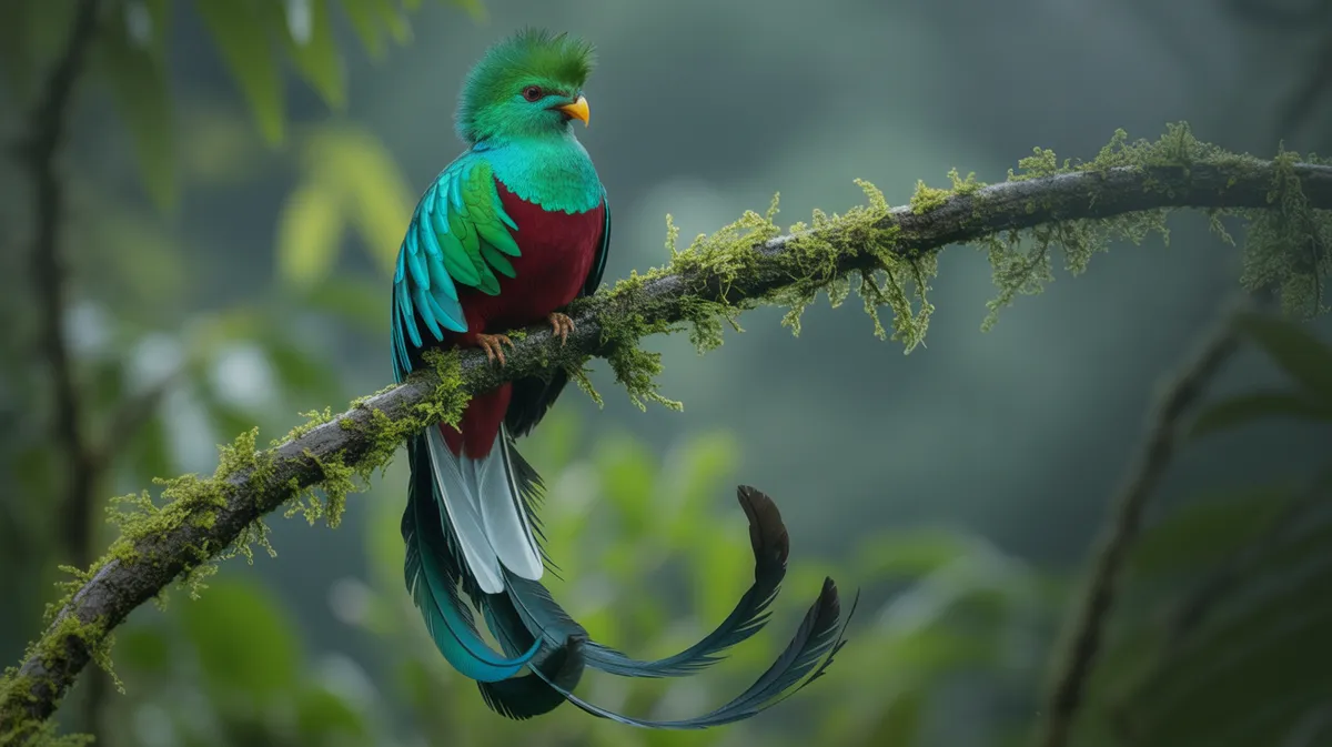 A resplendent quetzal in a cloud forest