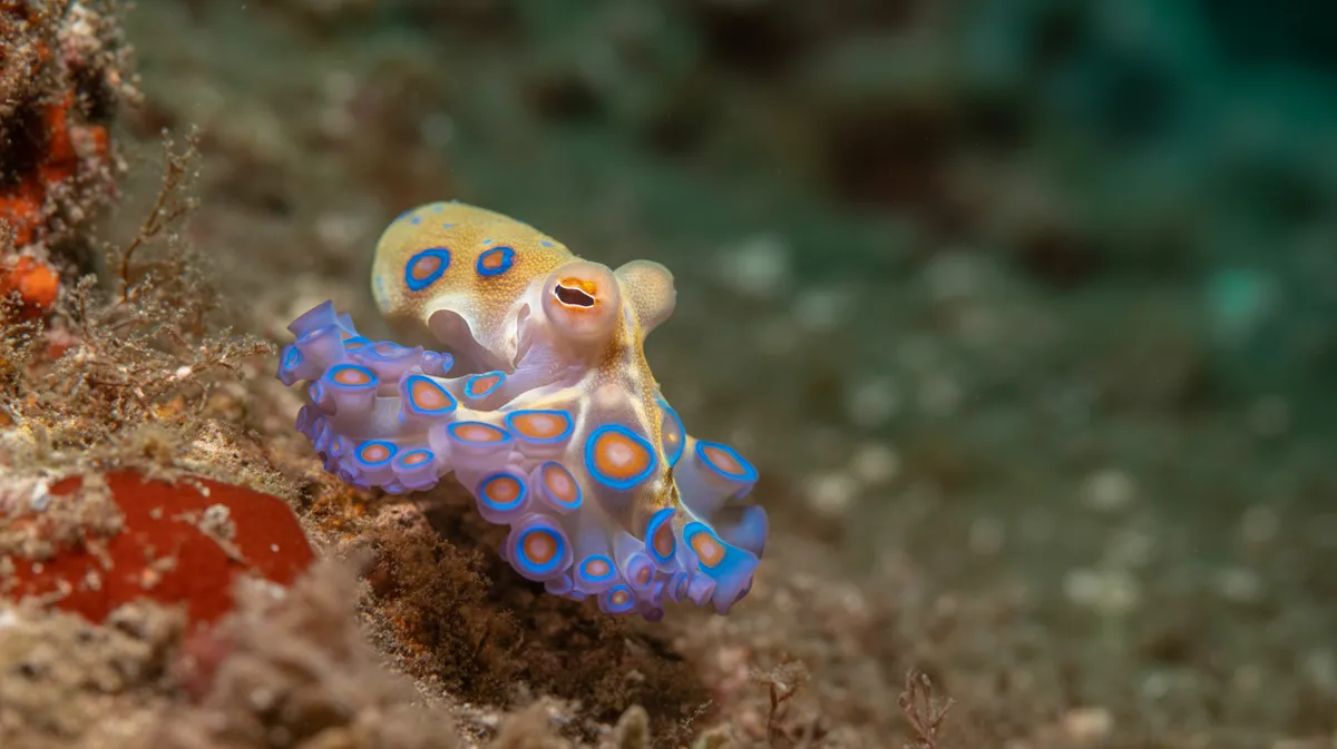 A blue-ringed octopus showing its blue rings