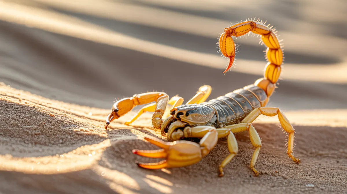 A deathstalker scorpion on sand