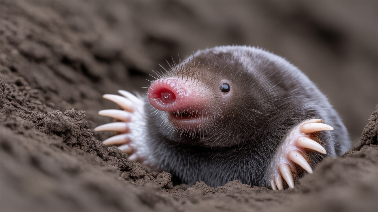 A star-nosed mole showing its tentacled nose