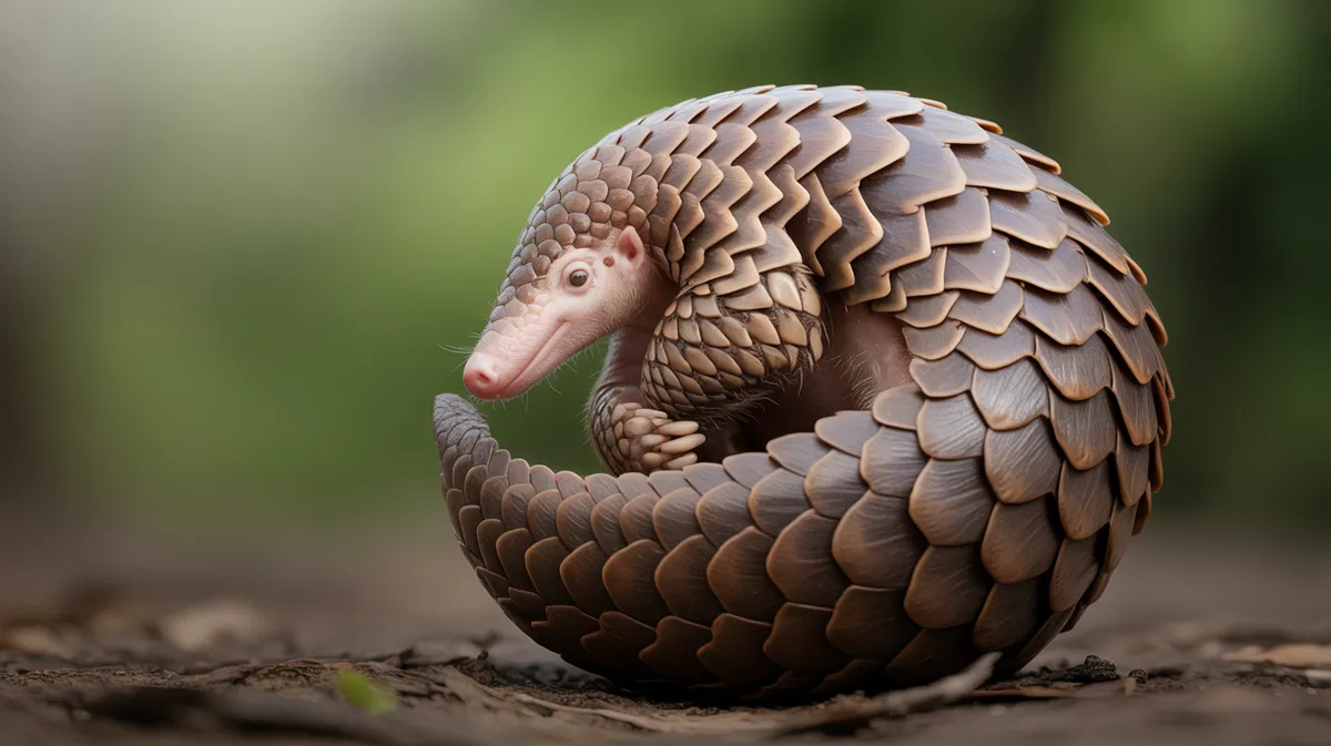 A pangolin showing its keratin scales