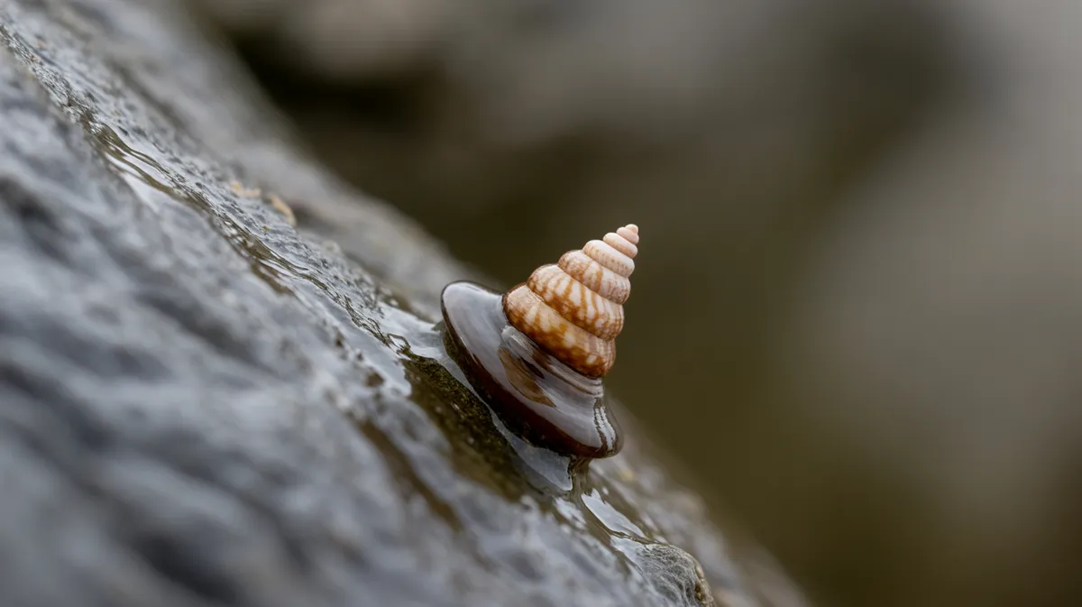 A limpet on a wet rock