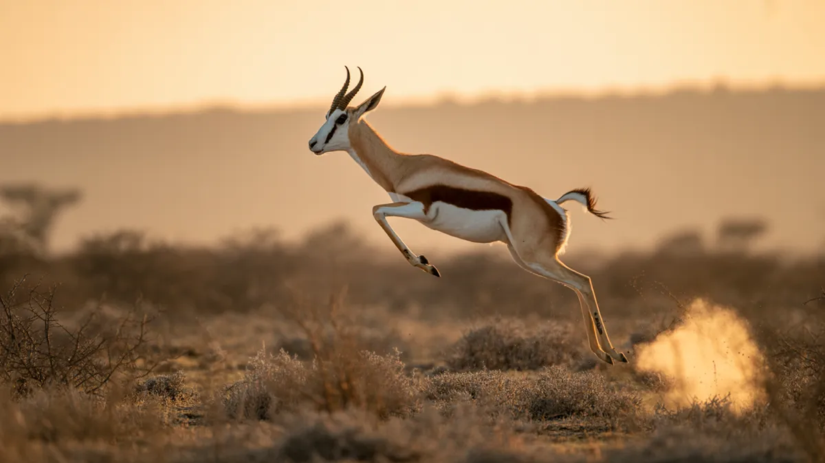 A springbok pronking