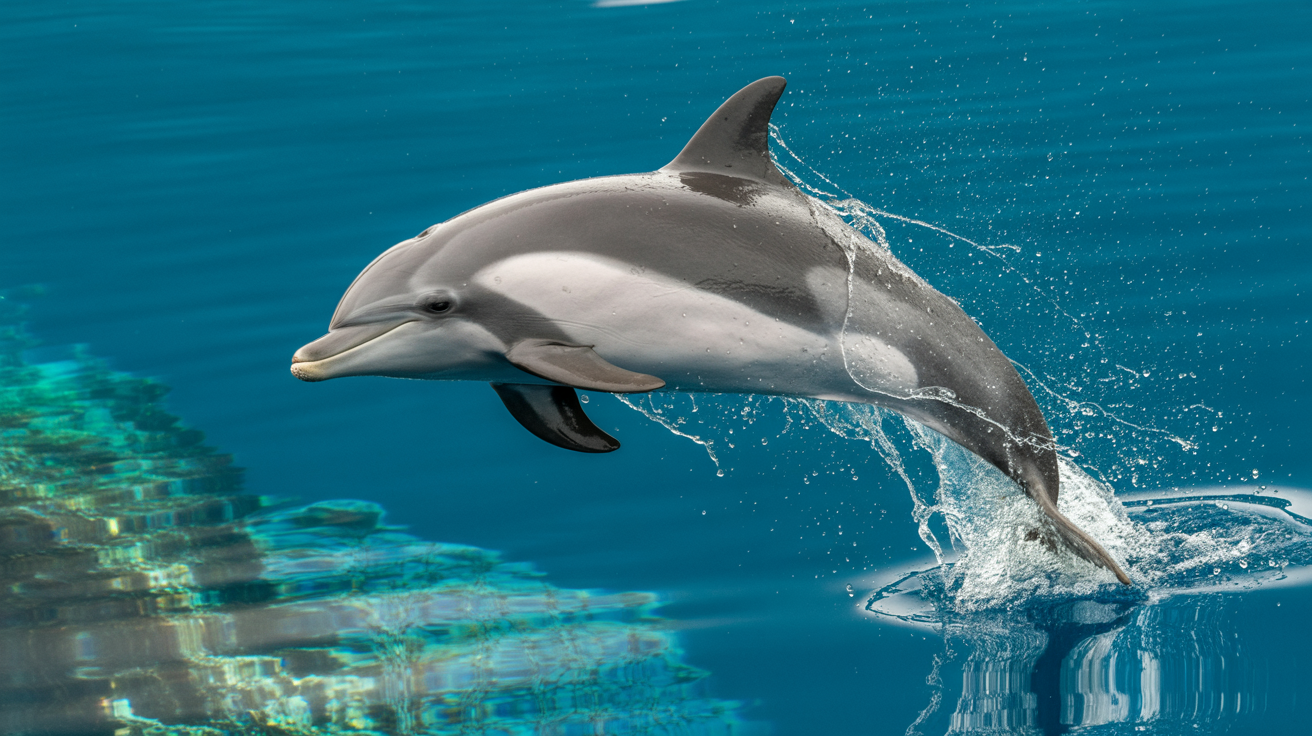 A bottlenose dolphin leaping