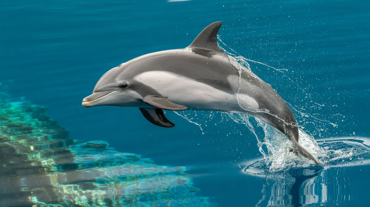A bottlenose dolphin leaping